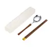 Juego de Palillos y Cuchara Retro de Madera Maciza 304 de Acero Inoxidable Portátil, Vajilla de Madera de Ala de Pollo para el Hogar de Alto Valor Estético