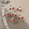 Manicure de Cereja Transfronteiriça Joia de Diamante em Liga de Metal Estilo Doce Diamante Brilhante Cereja Tridimensional Joia de Diamante para Unhas Vestível Atacado