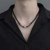 Collar de Obsidiana para Hombre Diseño Simple de Alta Gama con Cuentas Estilo Retro para Hombre Cuentas de Transferencia Accesorios de Moda Hip-Hop para Hombre