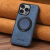 Funda para teléfono con carga inalámbrica magnética para iPhone 16, funda de cuero con anillo giratorio de 360 grados para Samsung S26