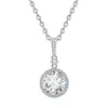 Pingente Popular de Prata Esterlina S925 com Pedra de Cristal Natural Colar Clássico Pronto com Topázio Corrente Versátil para Clavícula Feminina