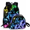 Mochila Trendy Cool para Estudiante de Primaria Smoke, Set de Tres Piezas, Mochila Impresa DIY, Lonchera tipo Bandolera, Estuche