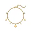 Nuevo brazalete de acero inoxidable estilo europeo y americano que no se decolora, moderno corazón, copo de nieve, trébol de cuatro hojas, perla colgante joyería para mujer