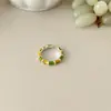 Anillo de Lujo Nuevo de Nicho Estilo Coreano, Anillo Ancho Vintage de Piedra Natural, Anillo Abierto Ajustable Versátil Personalizado para el Dedo Índice