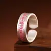 Anillo Atractor de Riqueza Rey Ciervo Dorado Plata Pura 999 Estilo Chino Anillo Abierto Ancho Anillo para Dedo de Plata Pura Joyería
