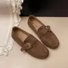 Zapatos casuales retro versátiles, mocasines, zapatos de mujer, nuevo estilo con tacón oculto, estilo coreano, mocasines de otoño 2026, con hebilla