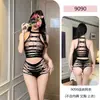 Lencería Sexy Talla Grande Body de Malla Atuendo Deseo Puro Tentación Sexy Body Abierto en la Entrepierna Medias de Red Uniforme Body Negro de Seda No Necesita Quitarse