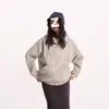 Cárdigan con Doble Cremallera Sudadera con Capucha Chaqueta de Capa de Aire Otoño e Invierno Grueso Ropa para Pareja para Hombres y Mujeres Gris Negro En Stock