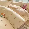 2026 Novo Conjunto de Roupa de Cama de Algodão 100% Quatro Peças Lençol de Cama Totalmente Algodão Capa de Edredom Estilo Fresco Conjunto de Roupa de Cama de Três Peças para Dormitório de Estudante