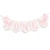 Banner Temático de Lazo para Silla Alta de 1 Año, Bandera para Fiesta de Primer Cumpleaños, Topper para Pastel, Sombrero de Cumpleaños Uno/Dos, Corona