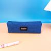 Estuche simple de color sólido, pequeño y fresco, de lona, gran capacidad, bolsa de almacenamiento, escuela secundaria inferior, escuela primaria, caja de papelería, impresión de LOGO