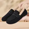 Invierno 2026 Estilo Nuevo Mocasines de Algodón Cálidos Antideslizantes de Suela Suave para Embarazadas de Pies Anchos, Sin Cordones, Forrados de Borrego, Botas de Nieve Engrosadas