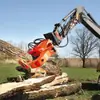 Máquina de toras totalmente automática, acessórios de escavadeira para silvicultura, lâmina de rachar árvores, rachador de raízes de árvores, rachador hidráulico de madeira para escavadeira