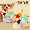 Brinquedo Frisbee para Cães Pelúcia com Som Interativo Filhote Frisbee Resistente à Mordida Pet Border Collie Treinamento Cães Treinamento Cães Especial