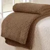 Manta de Tricô Acrílico Textura Waffle de Luxo 50"x60", Manta Macia e Aconchegante para Sofá Cama, Manta Decorativa Moderna Minimalista para Casa, Várias Cores da Moda