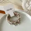 Goma para el Cabello Sencilla y Versátil Estilo Coreano con Pequeñas Perlas Delicadas, Cuerda Elástica Alta para Cola de Caballo, Anillo para el Cabello, Accesorio para el Cabello de Mujer