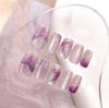 Uñas Postizas Hechas a Mano de Color Sólido Ojo de Gato, Parches de Manicura Removibles de Alta Gama, Uñas Falsas, Uñas Codificadas, 10 Piezas al Por Mayor