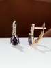 Pendiente de botón de circonita de diamante completo en forma de gota SHEIN AliExpress color temperamento coreano simple alta gama al por mayor