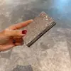 Portatarjetas de Banco de Acero Inoxidable Personalizado Incrustado con Diamantes Forro de Terciopelo Modelo Popular Transfronterizo Personal de Empresa Venta Directa de Fábrica