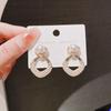 Pendientes de plata S925 con diamantes y perlas para mujer, elegantes pendientes coreanos de celebridades cibernéticas, pendientes vintage distintivos, pendientes de nicho.