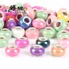 10 Cuentas Coloridas de Agujero Grande Mixtas, Estilo Europeo y Americano, 25 Estilos para Elegir, Accesorios para Pulsera de Hueso de Serpiente Básica para Manualidades con Cuentas