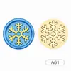 Sellos de Cera Serie Navideña con Diseños de Muñeco de Nieve, Copo de Nieve y Reno, Varios Estilos, Cabezales de Cobre para Diario y Sellado de Sobres
