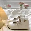 Novos Sapatos Mary Jane Redondos Fofos Estilo Retrô para Mulheres 2025 Outono Versáteis Planos Estilo Francês Pequenos Sapatos de Couro
