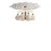 Lustre vintage estilo francês em madeira de nogueira cor creme, luminária de sala de estar, luz de hall de entrada principal, protetor ocular, luminária de sala de jantar de alta qualidade do meio do século