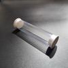 Tubo de PVC com diâmetro externo de 36 mm e diâmetro interno de 34 mm, com tampa de vedação. Tubo oco para embalagem plástica, resistente a quebras.