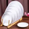 Prato plano de disco branco de melamina prato ocidental prato de porcelana plástico prato de osso prato criativo prato de bolo louça atacado