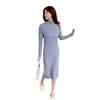 Vestido Jersey de Cuello Medio Alto Largo Hasta la Rodilla para Mujer, Otoño e Invierno 2026, Corte Holgado, Tejido Ceñido Vestido Interior