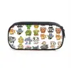 Estuche de Lápices Colección de Personajes de Dibujos Animados Estilo Pixel Transfronterizo para Estudiantes de Primaria, Bolsa de Lápices de una Sola Capa de Gran Capacidad para Almacenamiento de Papelería