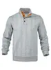 El superventas transfronterizo de TEMU: Sudadera Henley de moda europea y americana, nueva, con botones, de manga larga, con bordado de aplicación, para primavera y otoño