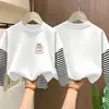 Camiseta de Manga Larga Falsa de Dos Piezas para Niños 2026 Nueva Primavera y Otoño Camiseta Básica de Algodón Puro para Niños Ropa de Otoño para Niños Mayores