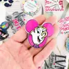 Patch de Acrílico com Animação de Desenho Personalizado Exclusivo Patch de Letra de Animal Princesa Chaveiro Shaker Emblema
