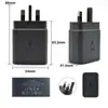 Carregador padrão europeu de 45W, compatível com telefones Samsung S24; Carregador de celular rápido 45W padrão EUA e Reino Unido