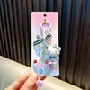 Chaveiro Gato Morango Desenho Animado Gatinho Pingente de Bolsa Lanyard de Celular Fofo Pingente para Chaveiro de Carro Pequeno Presente