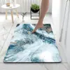 Alfombra de Piso Suave Absorbente de Tierra de Diatomeas de Mármol de Lujo Ligero para Baño, Felpudo Antideslizante para Inodoro, Baño y Entrada de Baño