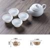 Juego de tetera de porcelana blanca pura con tapa y tazón para taza de Sancai, juego completo de tetera de cerámica Chaoshan Kung Fu