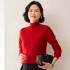 Elegante Suéter Interno de Gola Meia-alta Feminino Outono e Inverno Novo Suéter Solto Versátil Tamanho Grande Pulôver de Cashmere Camisa Base