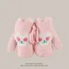 Guantes Pequeños para Niños, Guantes de Medio Dedo para Bebés, Niñas y Niños, Engrosados de Invierno, Cálidos, Cortavientos, Guantes de Cinco Dedos para Bebés de un Año