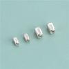 Accesorios de cuentas de plata de ley S925, cuentas sueltas rectangulares, cuentas planas, pulsera de cuerda de cuentas, material de joyería, bolsa