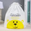 Bolsa con cordón para toalla limpiadora facial universal en stock, Bolsa para toalla facial desechable, Bolsa de embalaje de plástico con cordón para toalla de algodón suave Yiwu