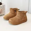 Botas de Nieve Calientes de Peluche para Niñas 2026 Otoño/Invierno Nuevo Estilo Zapatos de Algodón Estilo Británico Retro para Niños Medianos y Grandes Zapatos Peludos
