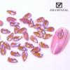 Nuevo color moca púrpura loto uña diamante de forma especial color gelatina diamante plano uña joyería DIY uña Pedrería