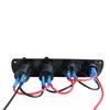 Panel de Cuatro Orificios Modificado para Coche y Barco Impermeable Cargador de Coche USB Dual + Voltímetro + Toma de Encendedor de Cigarrillos + Interruptor Pequeño