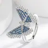 Versión Coreana de Anillo de Mariposa de Lujo con Diamantes Incrustados de Venta Caliente Transfronteriza Anillo de Zirconia Micro-Pavimentada Versátil de Temperamento Personalizado Venta al por Mayor