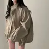 Gabardina retro chic de estilo coreano, holgada, versátil, con cuello mao para mujer, nueva colección de otoño
