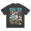 Camiseta de Manga Curta Estampada Hip-hop Retrô Transfronteiriça Mike Miller MacMiller Moletom com Capuz Gola Redonda Versátil High Street