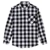 Camisa Clásica de Algodón Cepillado a Cuadros para Hombre, Manga Larga, Personalizada, Transfronteriza, con Bordado DIY y Logo Impreso